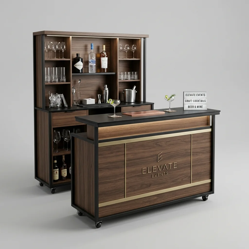 Alquiler de barra de bar móvil para eventos en Cagliari